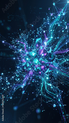 Abstract Abstract Abstract Futuristic 3D Render of Data Science Concept