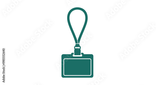 Simple Green Lanyard ID Card Holder.