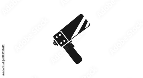 Black Leather Whip with Metal Studs.