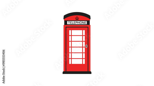 Flat british red telephone booth british telephone kiosk