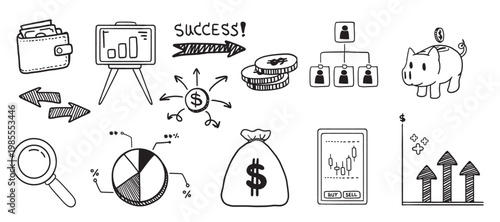 hand drawn finance elements