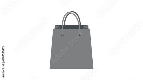Flat gray shopping bag with handles gray bag flat shopping tote bag