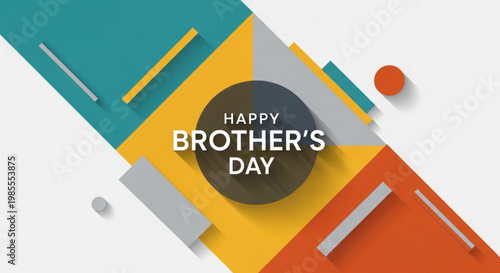 Happy Brothers Day greeting card with abstract geometric background modern flat design for celebration and family event vector illustration