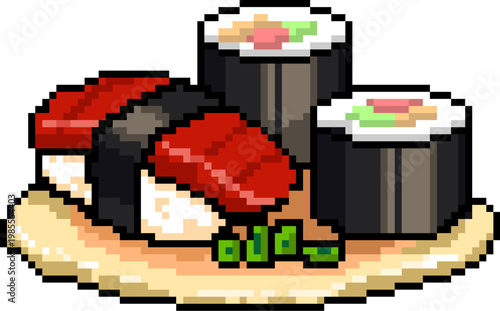 Sushi in Pixel Art