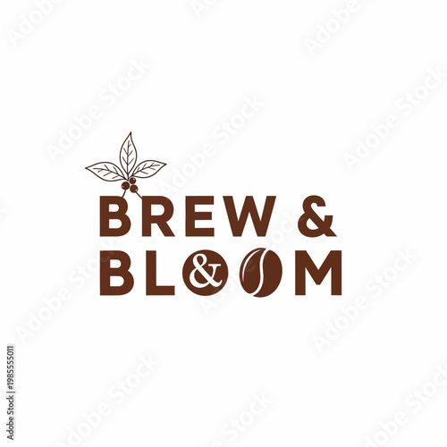 Brew and Bloom Coffee Shop Logo Design.