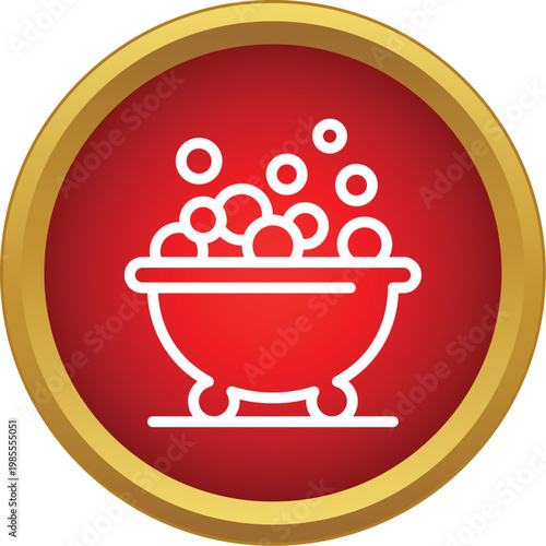 Bathtub icon illustrating hygiene, wellness, relaxation, and spa concepts