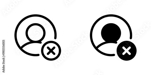 Candidate Rejection Vector Line Icon for Recruitment and HR