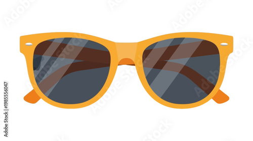 Flat of orange summer sunglasses with gradient lenses
