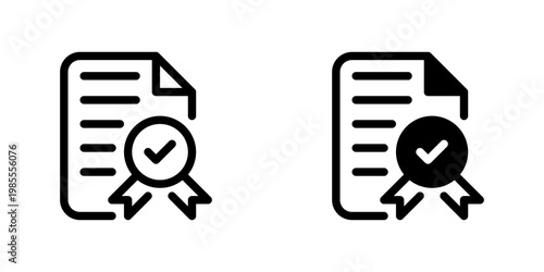 Employment Contract Vector Line Icon for Business and Law