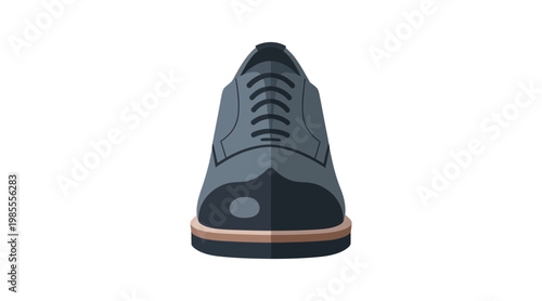 Flat of dark blue oxford shoes with tan sole flat oxford shoes