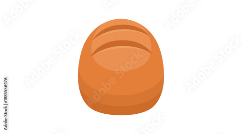 Flat of orange bread loaf with hollow flat bread loaf