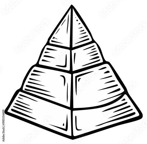 Wallpaper Mural Hand Drawn Pyramid Shape Illustration Ancient Monument Geometric Form Torontodigital.ca