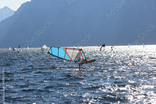 Windsurfers on the lake Garda