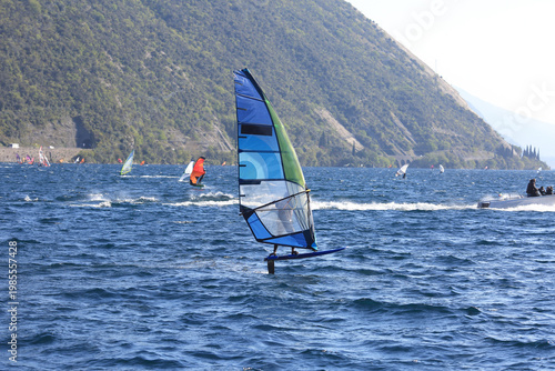Windsurfers on the lake Garda