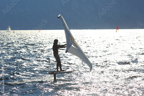 Windsurfers on the lake Garda