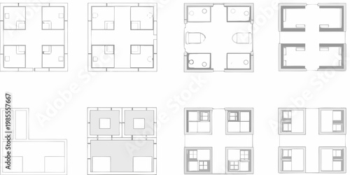 Architectural floor plans a minimalist study of room arrangements and layouts