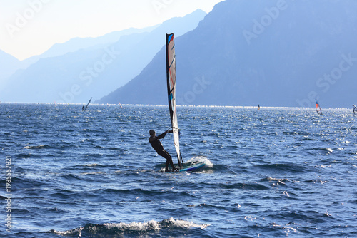 Windsurfers on the lake Garda