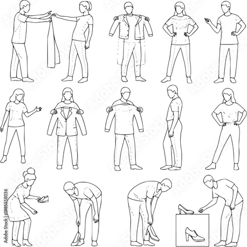 flat design human posture and body language illustration set for communication and behavior concepts