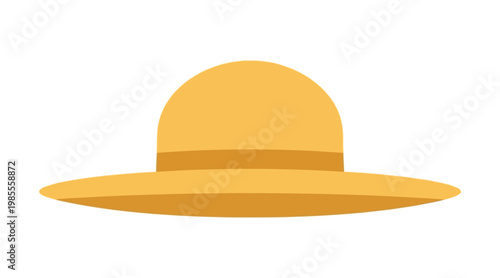 Flat of tan sun hat front view flat tan beige summer hat