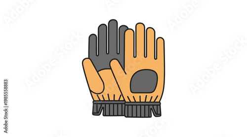 Flat of tan and gray work gloves flat gloves tan gloves