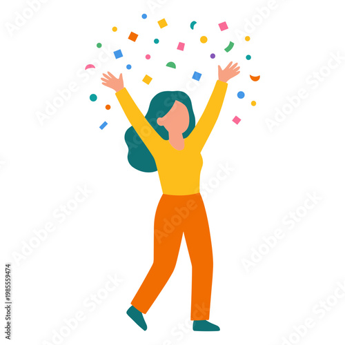 A cheerful man smiles while looking back over his shoulder in an illustration.