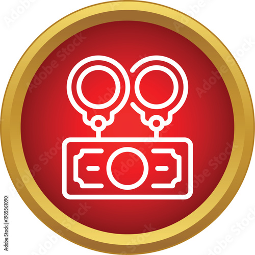 Handcuffs linking money, symbolizing financial crime and legal consequences