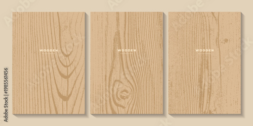 Set of light wooden textures. Eco concept background with wood annual rings texture. Templates with wooden concentric circles. Banner with tree ring pattern. Collection of of tree trunk in section