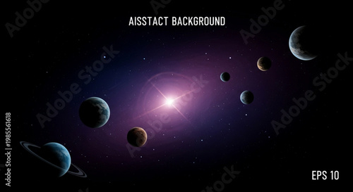 Cosmic galaxy with planets and stars a vibrant nebula in deep space perfect for science fiction or astronomy backgrounds