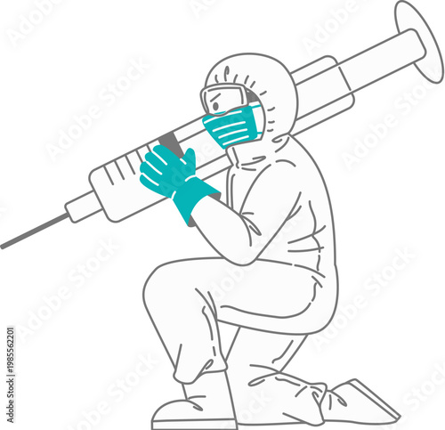 Medical personal fight against virus by vaccination