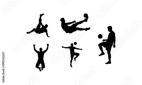 Photography Football player silhouette collection in various poses
