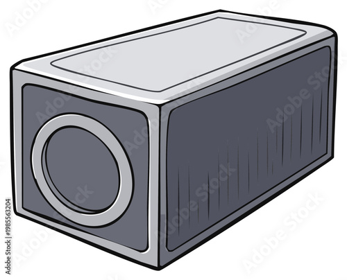 Isometric Vector Illustration of a Grey Concrete Drainage Pipe Component