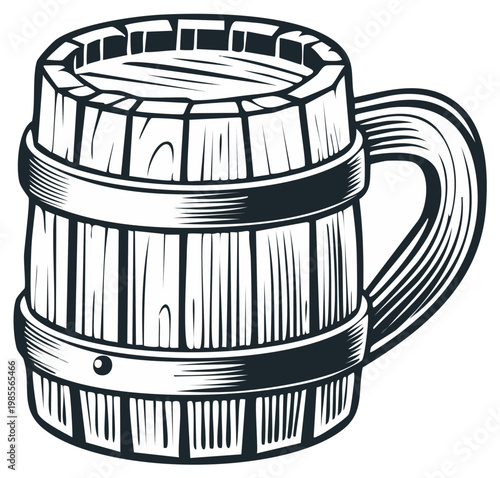 Wooden mug illustration