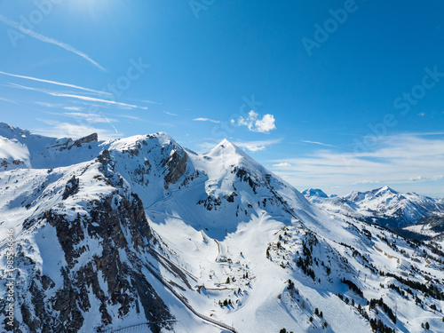 The Gamsleiten peak and the historic Gamsleiten 2 in Obertauern Austria