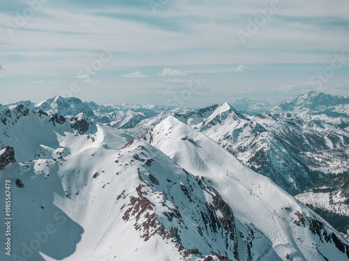 The Gamsleiten peak and the historic Gamsleiten 2 in Obertauern Austria