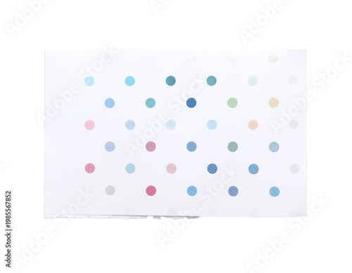 vintage polka dots paper with torn edges isolated on transparent background