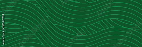 farm green banner, organic abstract background with fields. wavy green lines, natural organic products. ecology background. striped farmer green Pattern
