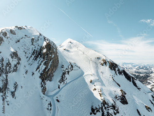 The Gamsleiten peak and the historic Gamsleiten 2 in Obertauern Austria