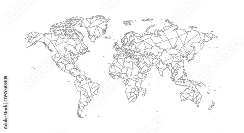 World Map Outline Illustration.