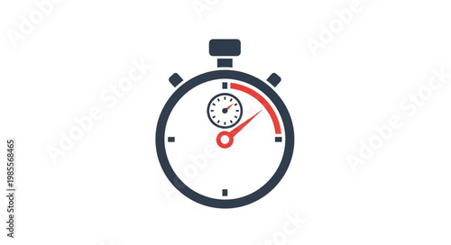 Classic Stopwatch Timer Isolated on White Background.