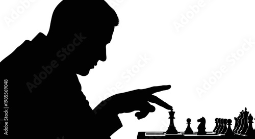 Man playing chess game strategy.