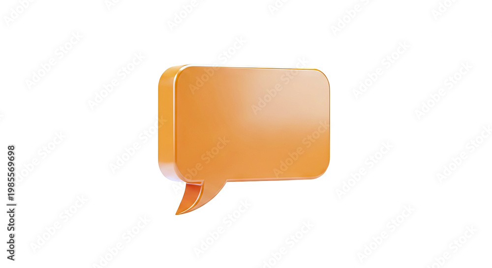 Naklejka premium 3D Orange Speech Bubble Icon