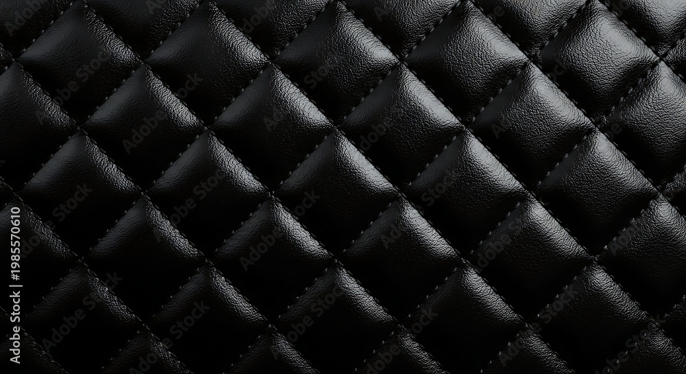 Fototapeta premium Black leather quilted texture