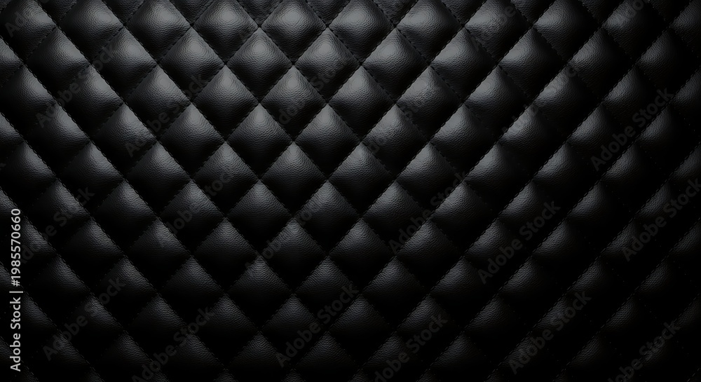 Fototapeta premium Black leather quilted texture