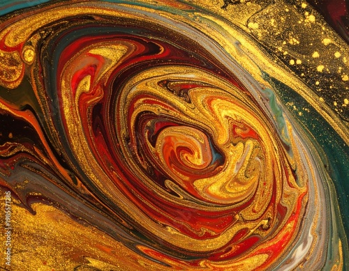 abstract shiny golden fractal background