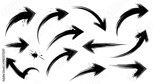 Black Arrows on White Background.