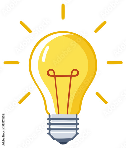 Bright glowing lightbulb illustration symbolizing new ideas innovation and creative thinking