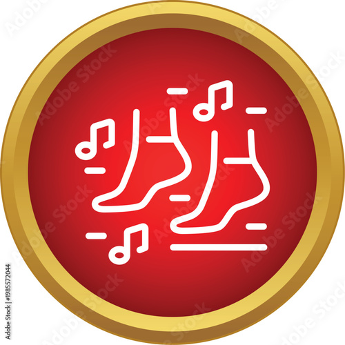 Feet moving to music beats surrounded by musical notes