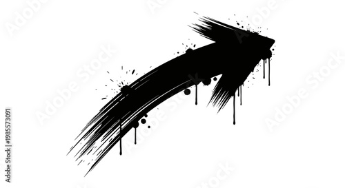 Black paint brush stroke smear mark.