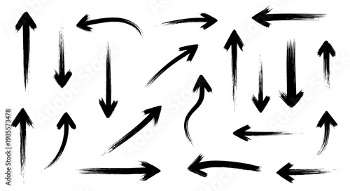 Collection of black arrows on white.