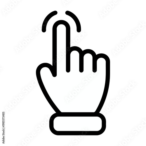 Vector graphic of a hand with a finger pointing upwards in a clicking motion